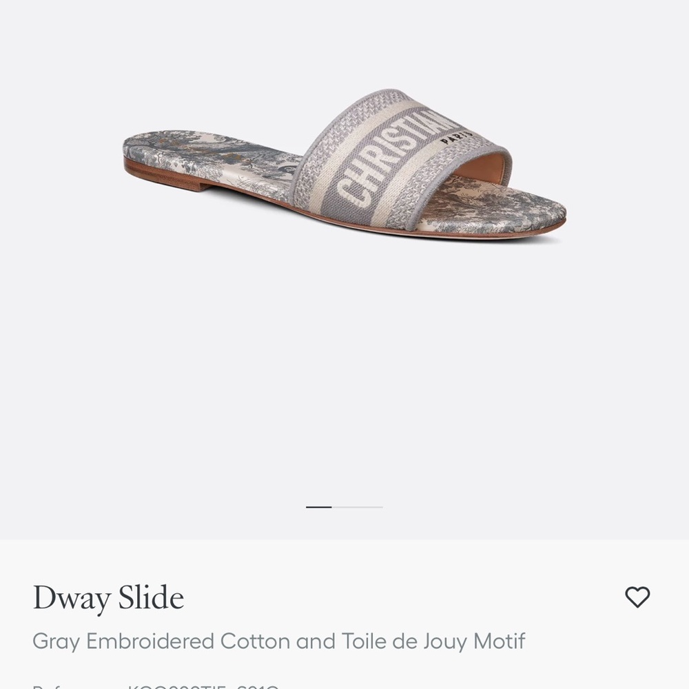 Christian Dior Gray Slide Sandals
